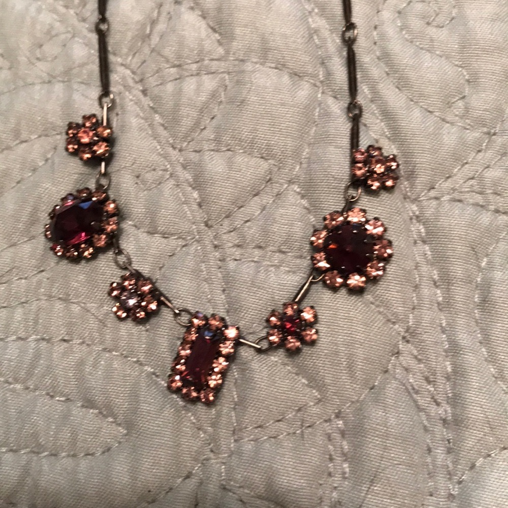 Dainty purple stone necklace   10”